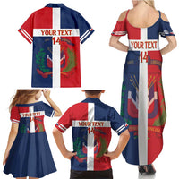 Custom Dominican Republic Football Family Matching Summer Maxi Dress and Hawaiian Shirt Go Champions Flag Style