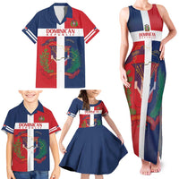 Custom Dominican Republic Football Family Matching Tank Maxi Dress and Hawaiian Shirt Go Champions Flag Style