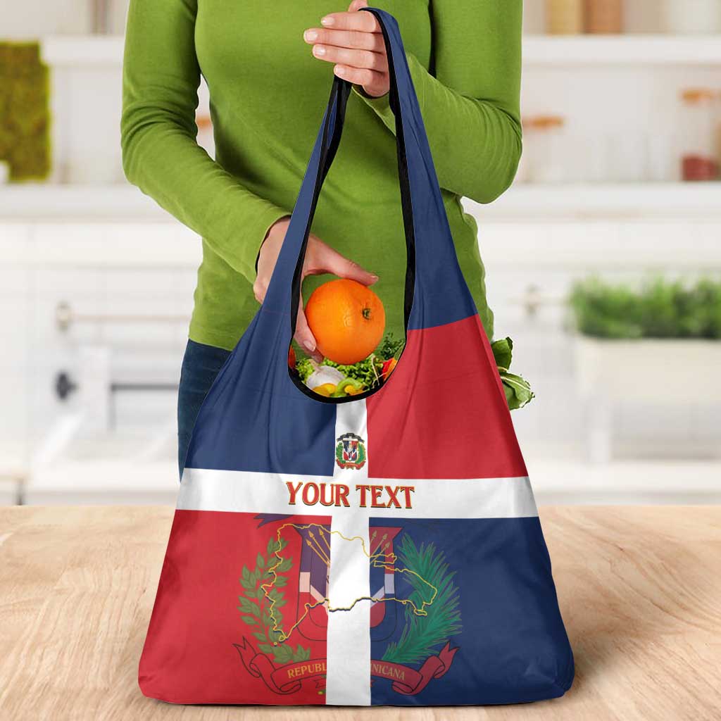 Custom Dominican Republic Football Grocery Bag Go Champions Flag Style