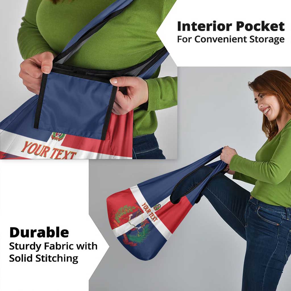 Custom Dominican Republic Football Grocery Bag Go Champions Flag Style