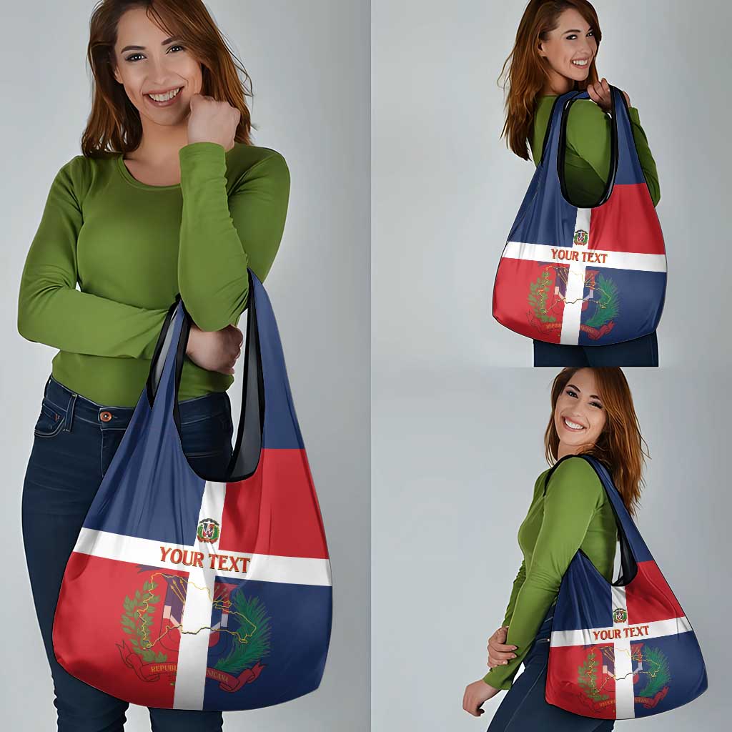 Custom Dominican Republic Football Grocery Bag Go Champions Flag Style