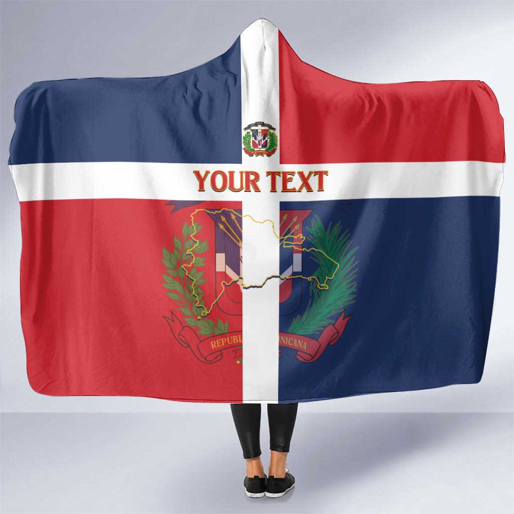 Custom Dominican Republic Football Hooded Blanket Go Champions Flag Style