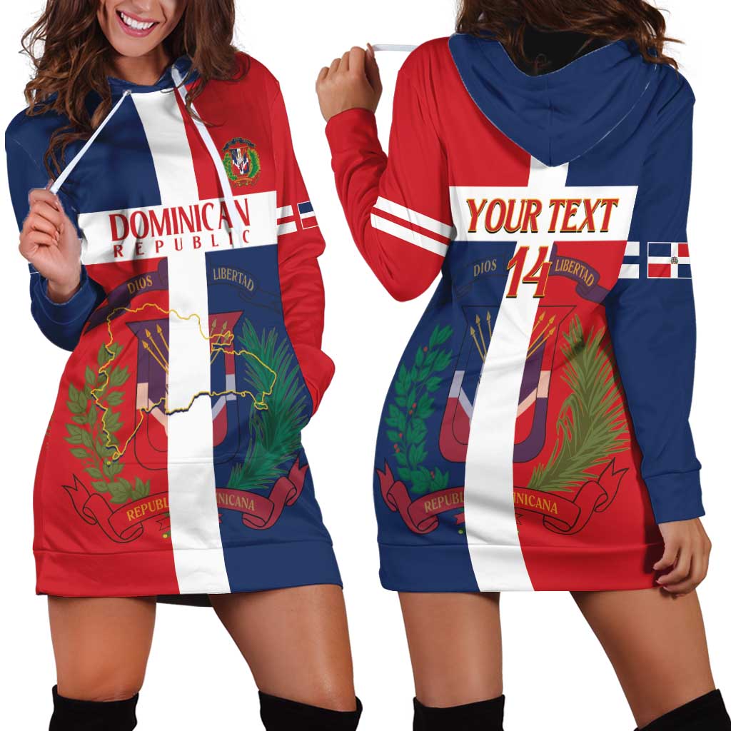 Custom Dominican Republic Football Hoodie Dress Go Champions Flag Style