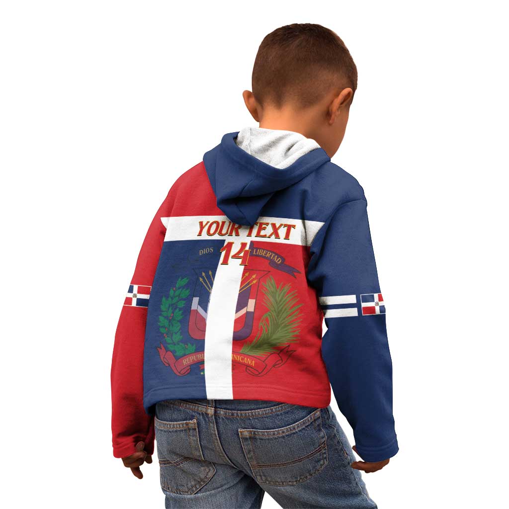Custom Dominican Republic Football Kid Hoodie Go Champions Flag Style