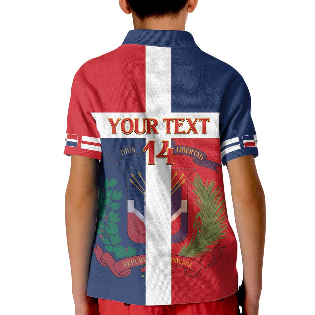 Custom Dominican Republic Football Kid Polo Shirt Go Champions Flag Style