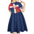Custom Dominican Republic Football Kid Short Sleeve Dress Go Champions Flag Style