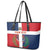 Custom Dominican Republic Football Leather Tote Bag Go Champions Flag Style