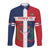 Custom Dominican Republic Football Long Sleeve Button Shirt Go Champions Flag Style