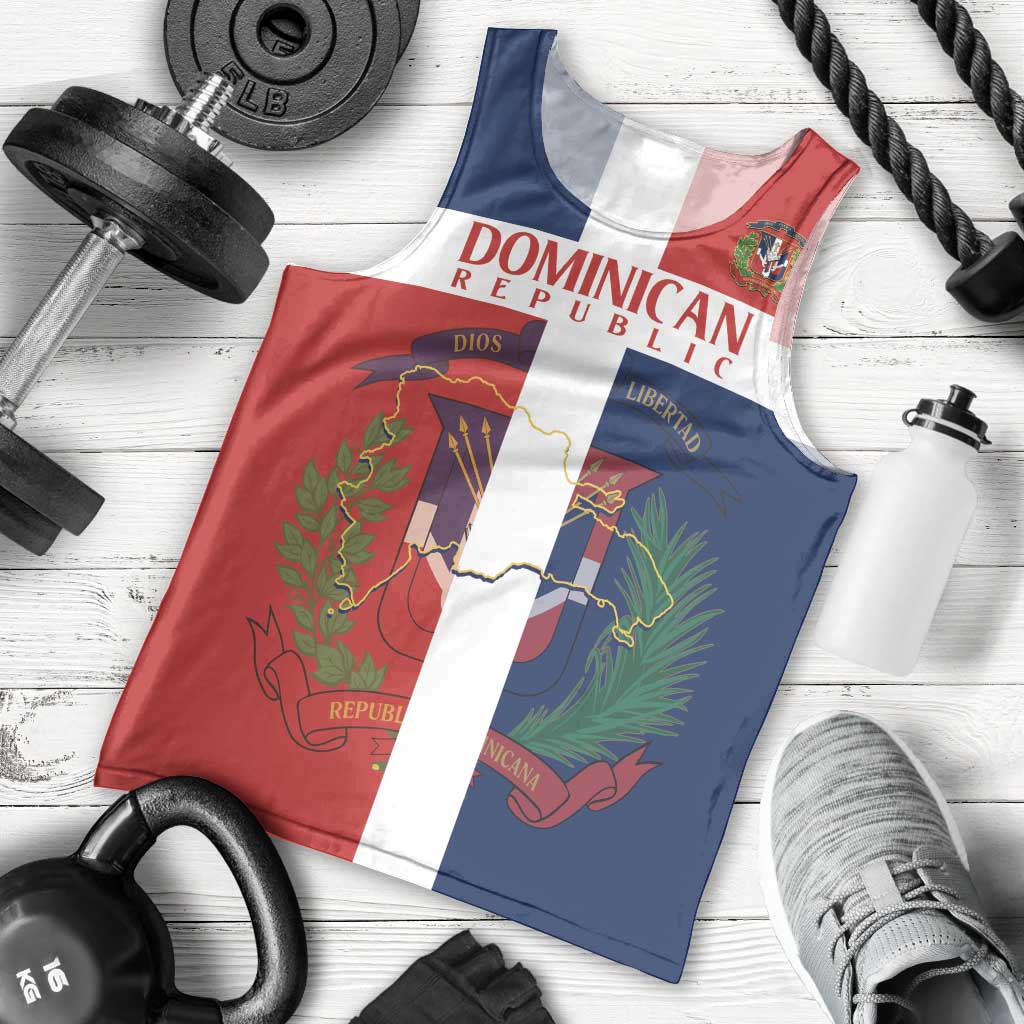 Custom Dominican Republic Football Men Tank Top Go Champions Flag Style