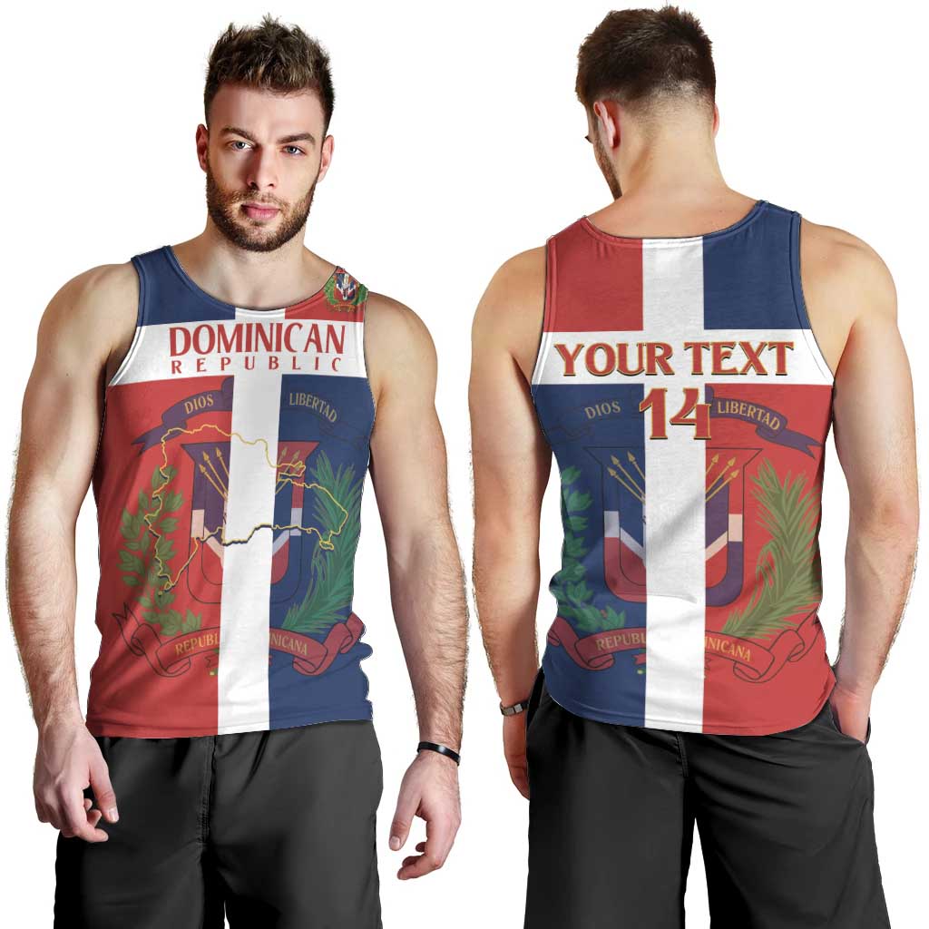 Custom Dominican Republic Football Men Tank Top Go Champions Flag Style