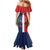 Custom Dominican Republic Football Mermaid Dress Go Champions Flag Style