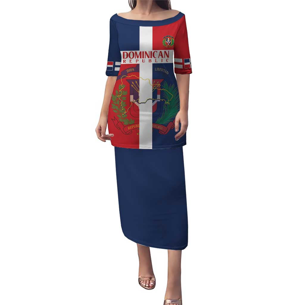 Custom Dominican Republic Football Puletasi Go Champions Flag Style