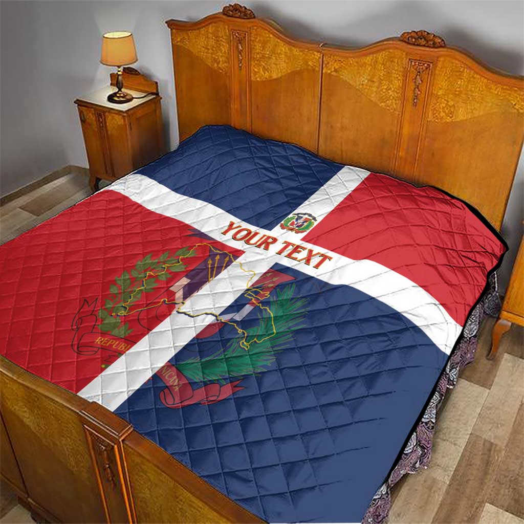 Custom Dominican Republic Football Quilt Go Champions Flag Style