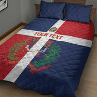 Custom Dominican Republic Football Quilt Bed Set Go Champions Flag Style