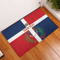 Custom Dominican Republic Football Rubber Doormat Go Champions Flag Style