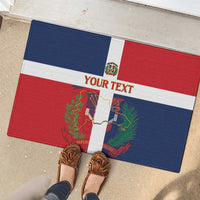 Custom Dominican Republic Football Rubber Doormat Go Champions Flag Style