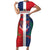 Custom Dominican Republic Football Short Sleeve Bodycon Dress Go Champions Flag Style