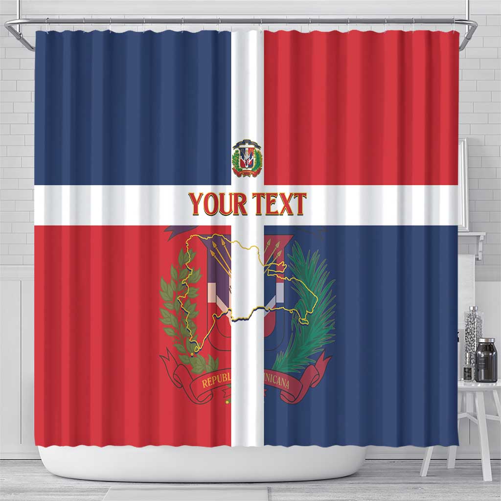 Custom Dominican Republic Football Shower Curtain Go Champions Flag Style