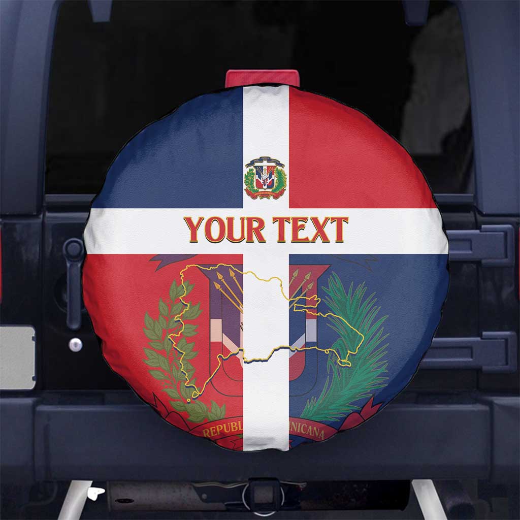 Custom Dominican Republic Football Spare Tire Cover Go Champions Flag Style