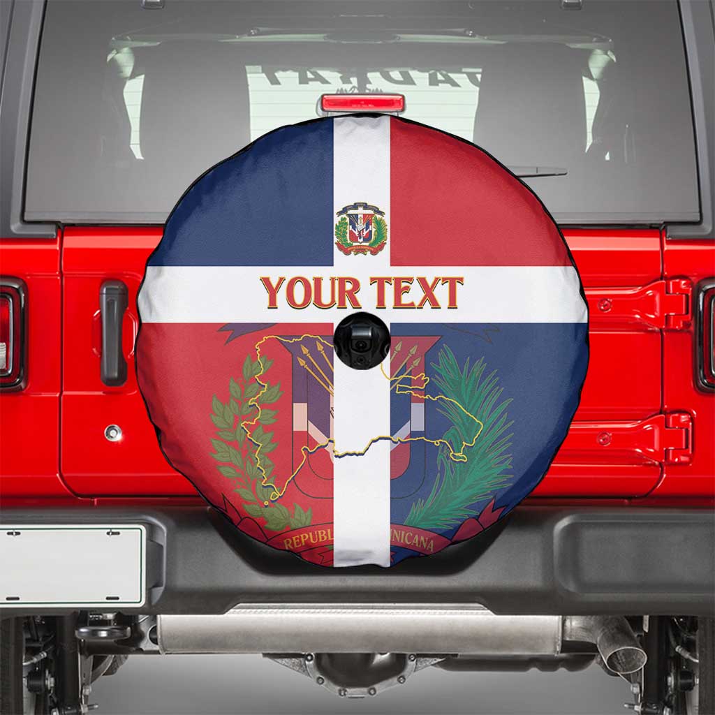 Custom Dominican Republic Football Spare Tire Cover Go Champions Flag Style