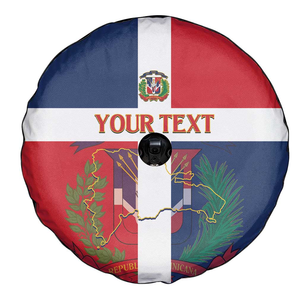 Custom Dominican Republic Football Spare Tire Cover Go Champions Flag Style