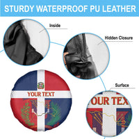 Custom Dominican Republic Football Spare Tire Cover Go Champions Flag Style