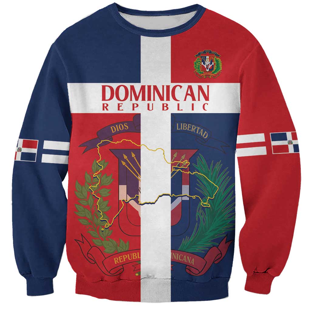 Custom Dominican Republic Football Sweatshirt Go Champions Flag Style