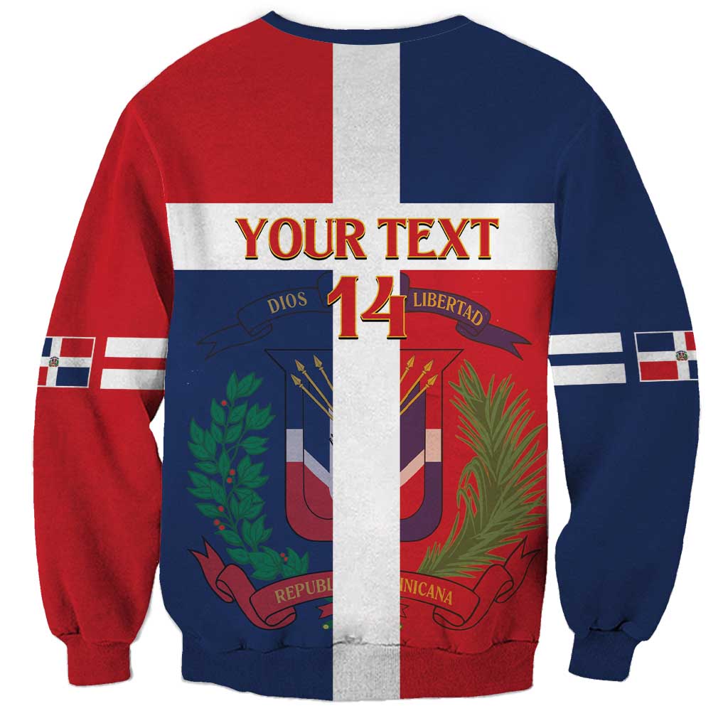 Custom Dominican Republic Football Sweatshirt Go Champions Flag Style