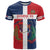 Custom Dominican Republic Football T Shirt Go Champions Flag Style
