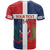 Custom Dominican Republic Football T Shirt Go Champions Flag Style