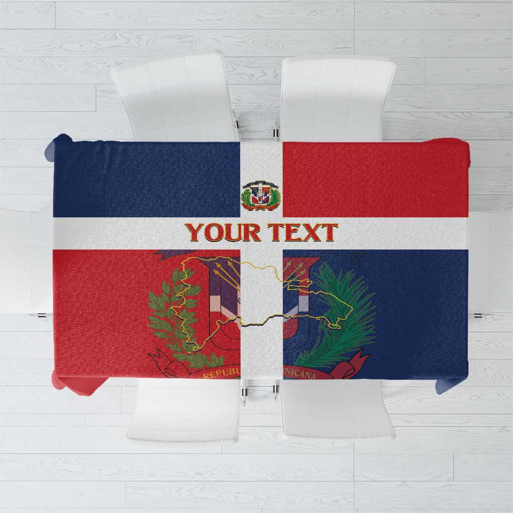 Custom Dominican Republic Football Tablecloth Go Champions Flag Style