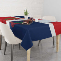 Custom Dominican Republic Football Tablecloth Go Champions Flag Style