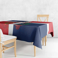 Custom Dominican Republic Football Tablecloth Go Champions Flag Style
