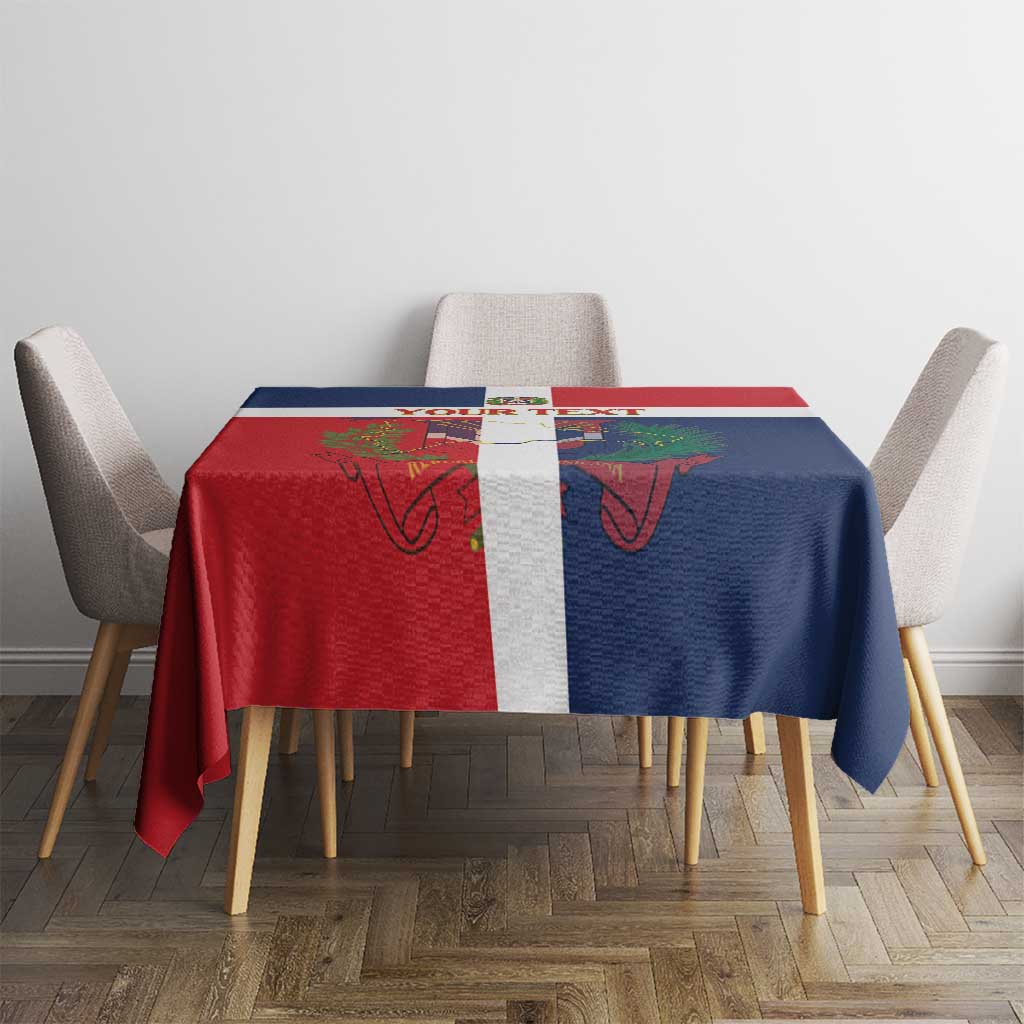Custom Dominican Republic Football Tablecloth Go Champions Flag Style