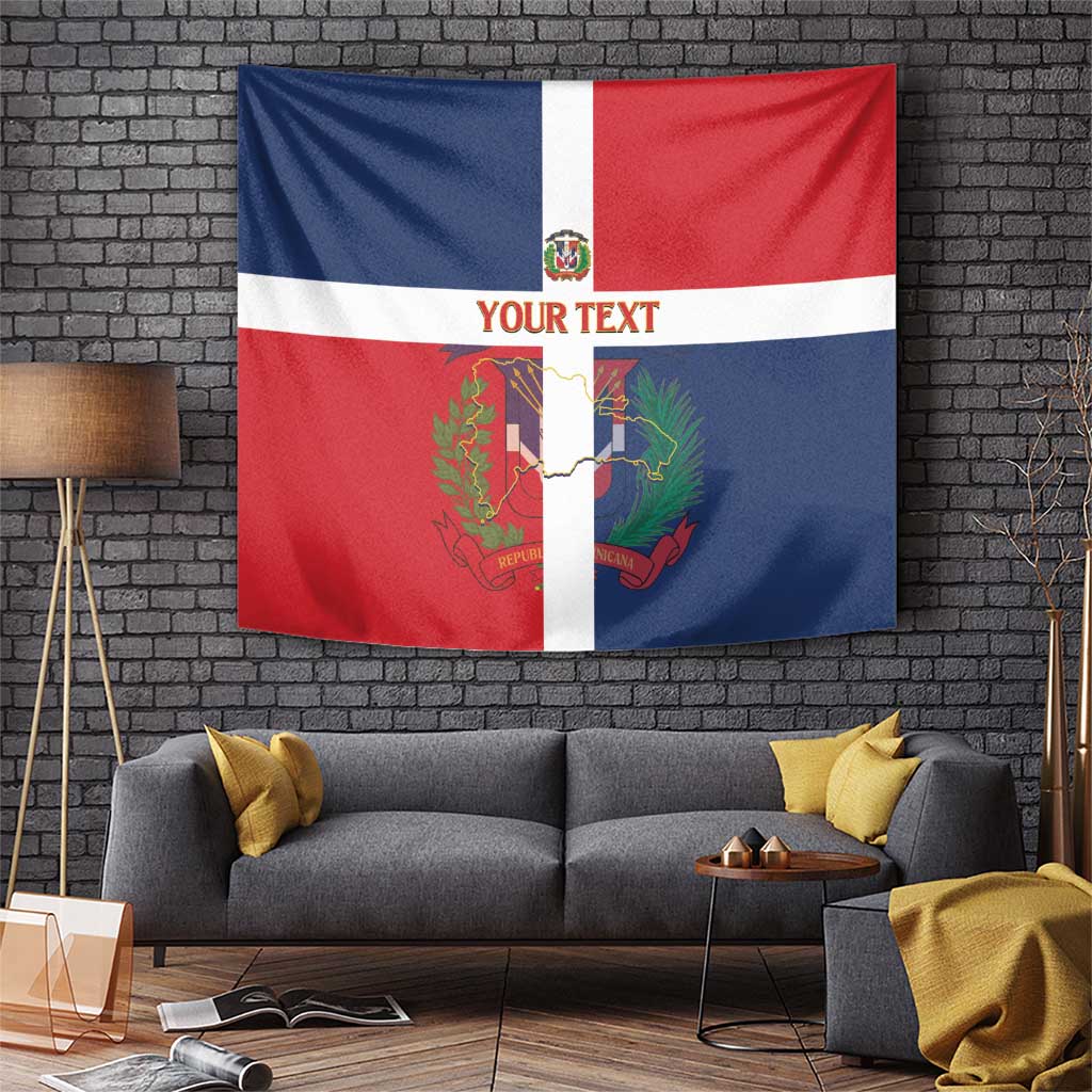 Custom Dominican Republic Football Tapestry Go Champions Flag Style
