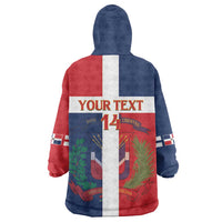 Custom Dominican Republic Football Wearable Blanket Hoodie Go Champions Flag Style - Wonder Print Shop