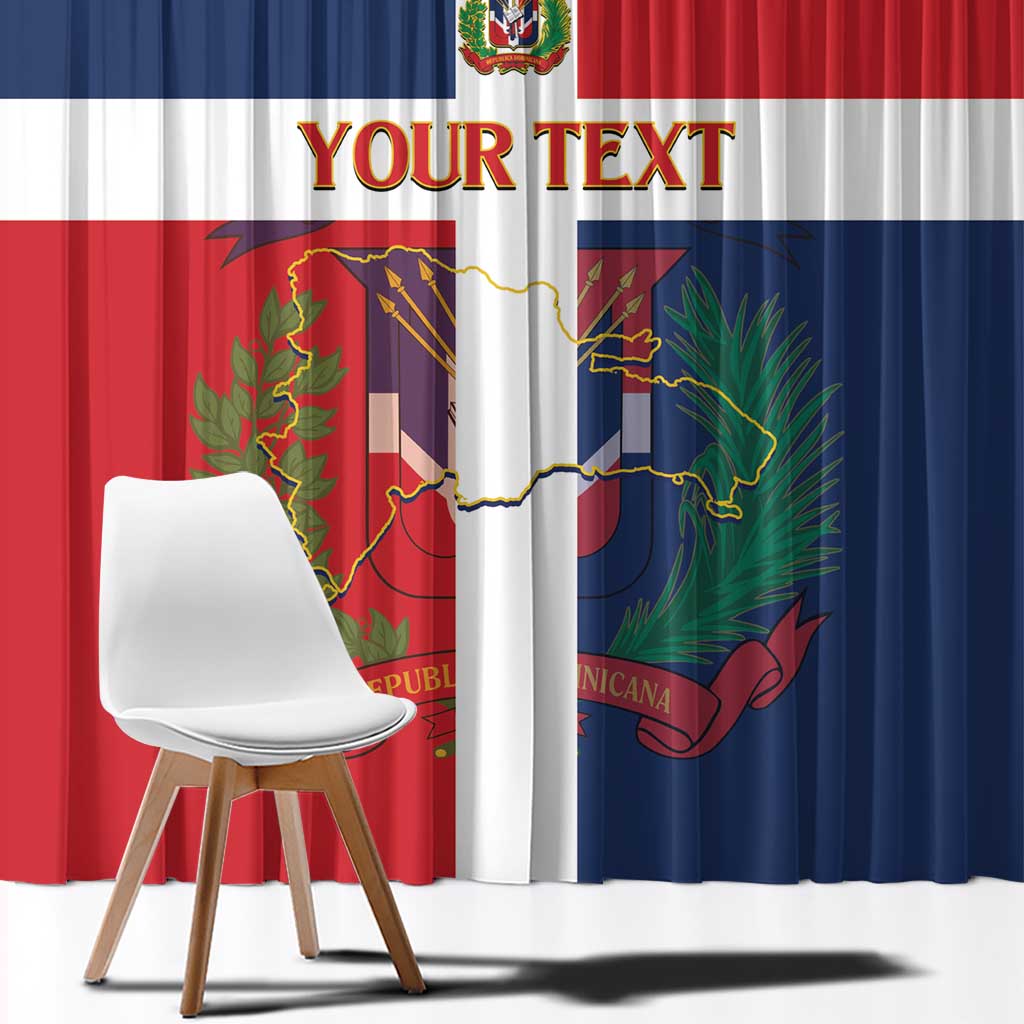 Custom Dominican Republic Football Window Curtain Go Champions Flag Style - Wonder Print Shop