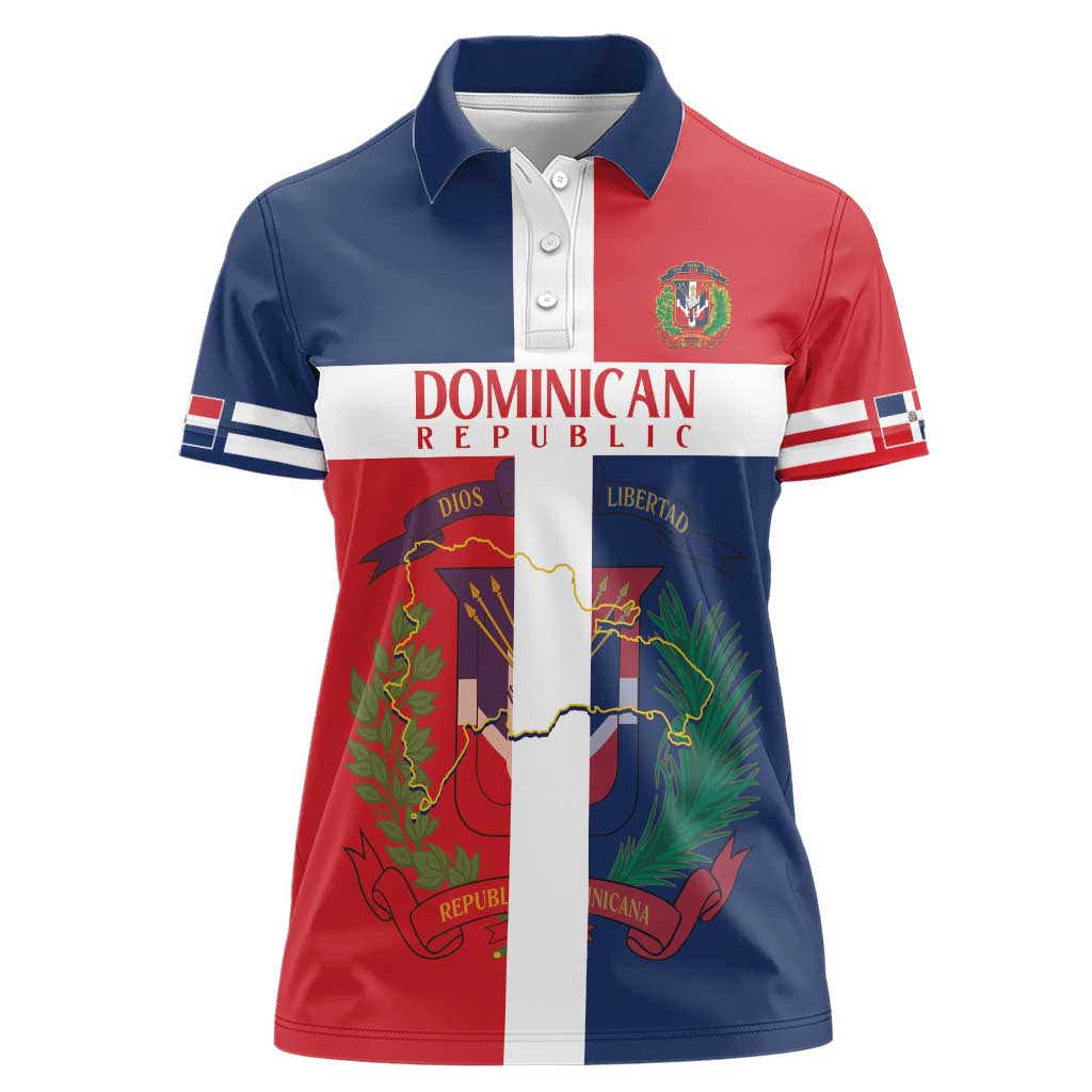 Custom Dominican Republic Football Women Polo Shirt Go Champions Flag Style - Wonder Print Shop