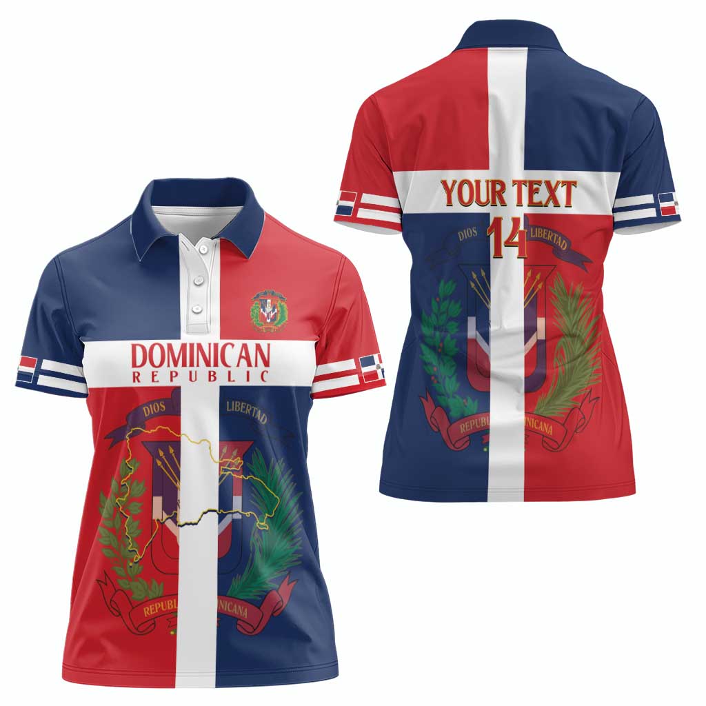 Custom Dominican Republic Football Women Polo Shirt Go Champions Flag Style - Wonder Print Shop