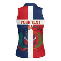 Custom Dominican Republic Football Women Sleeveless Polo Shirt Go Champions Flag Style - Wonder Print Shop