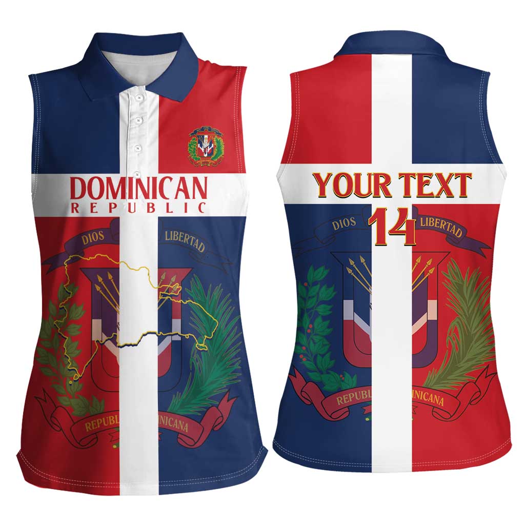 Custom Dominican Republic Football Women Sleeveless Polo Shirt Go Champions Flag Style - Wonder Print Shop