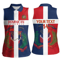 Custom Dominican Republic Football Women Sleeveless Polo Shirt Go Champions Flag Style - Wonder Print Shop
