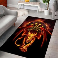 Cymru Am Byth Wales Darts Area Rug Go Welsh Flame Style