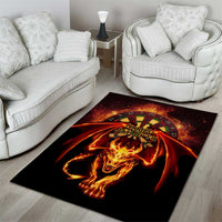Cymru Am Byth Wales Darts Area Rug Go Welsh Flame Style