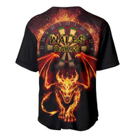 Cymru Am Byth Wales Darts Baseball Jersey Go Welsh Flame Style