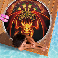 Cymru Am Byth Wales Darts Beach Blanket Go Welsh Flame Style