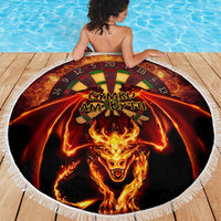 Cymru Am Byth Wales Darts Beach Blanket Go Welsh Flame Style