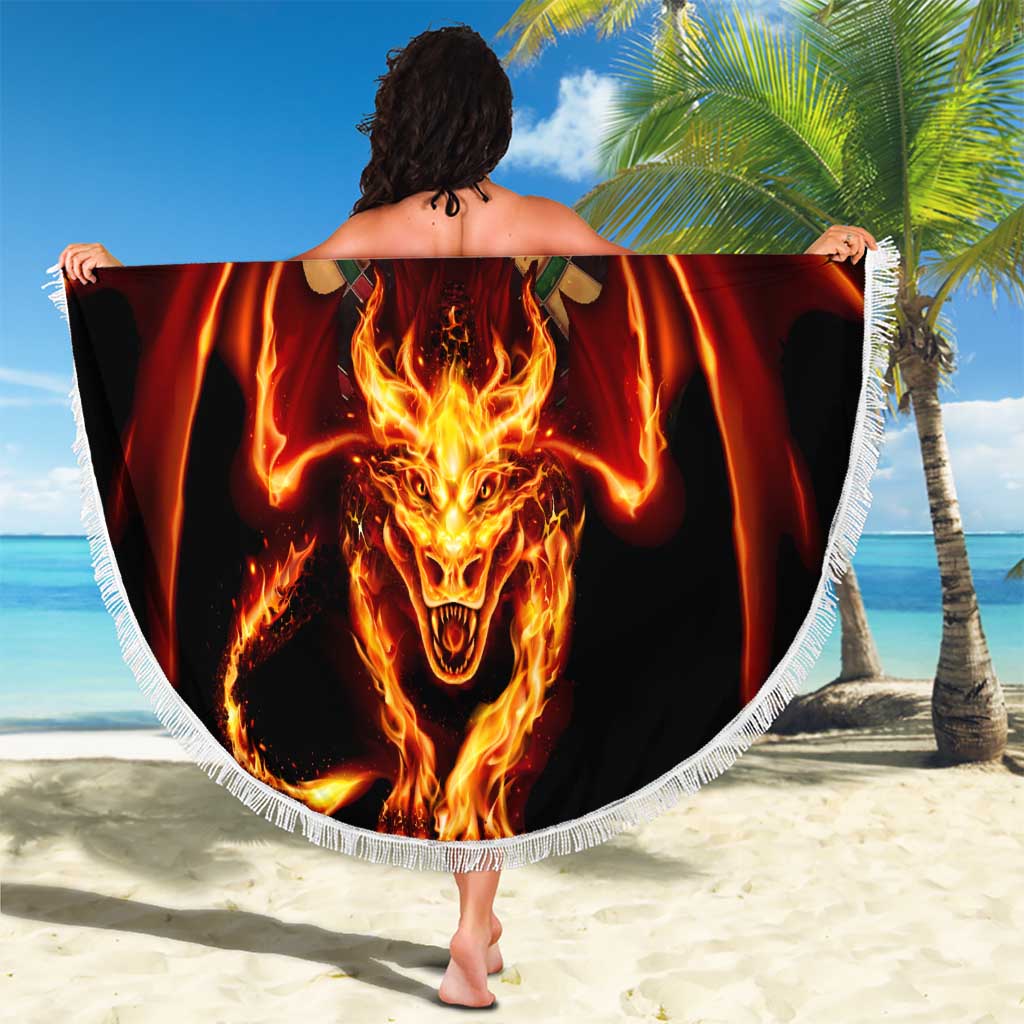 Cymru Am Byth Wales Darts Beach Blanket Go Welsh Flame Style