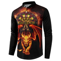 Cymru Am Byth Wales Darts Button Sweatshirt Go Welsh Flame Style