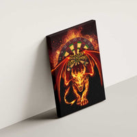 Cymru Am Byth Wales Darts Canvas Wall Art Go Welsh Flame Style